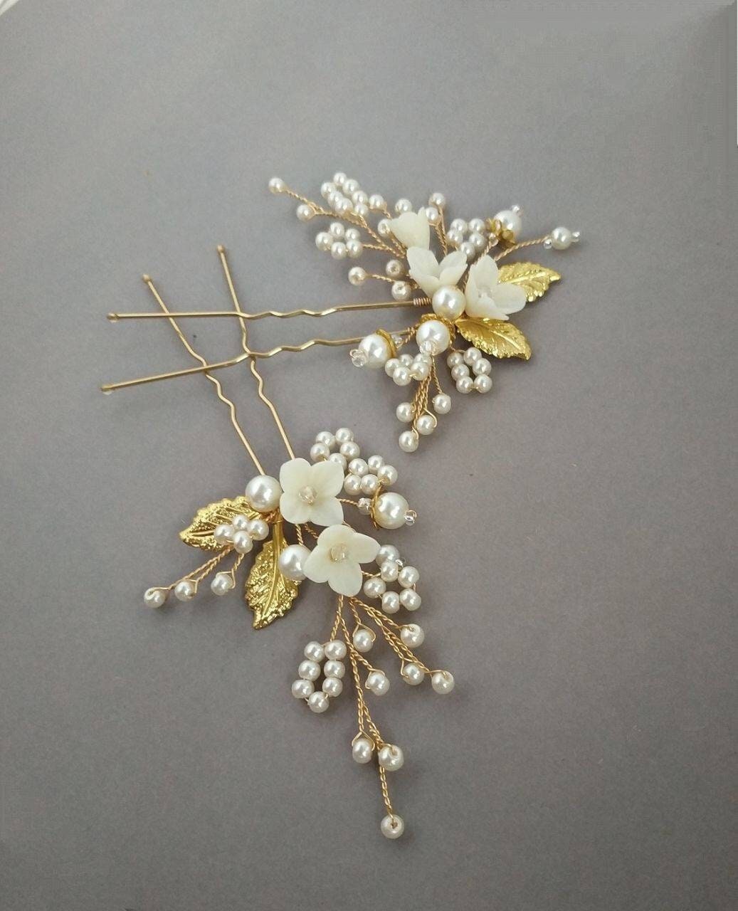 Winter Flower Pearl Pins Headpieces