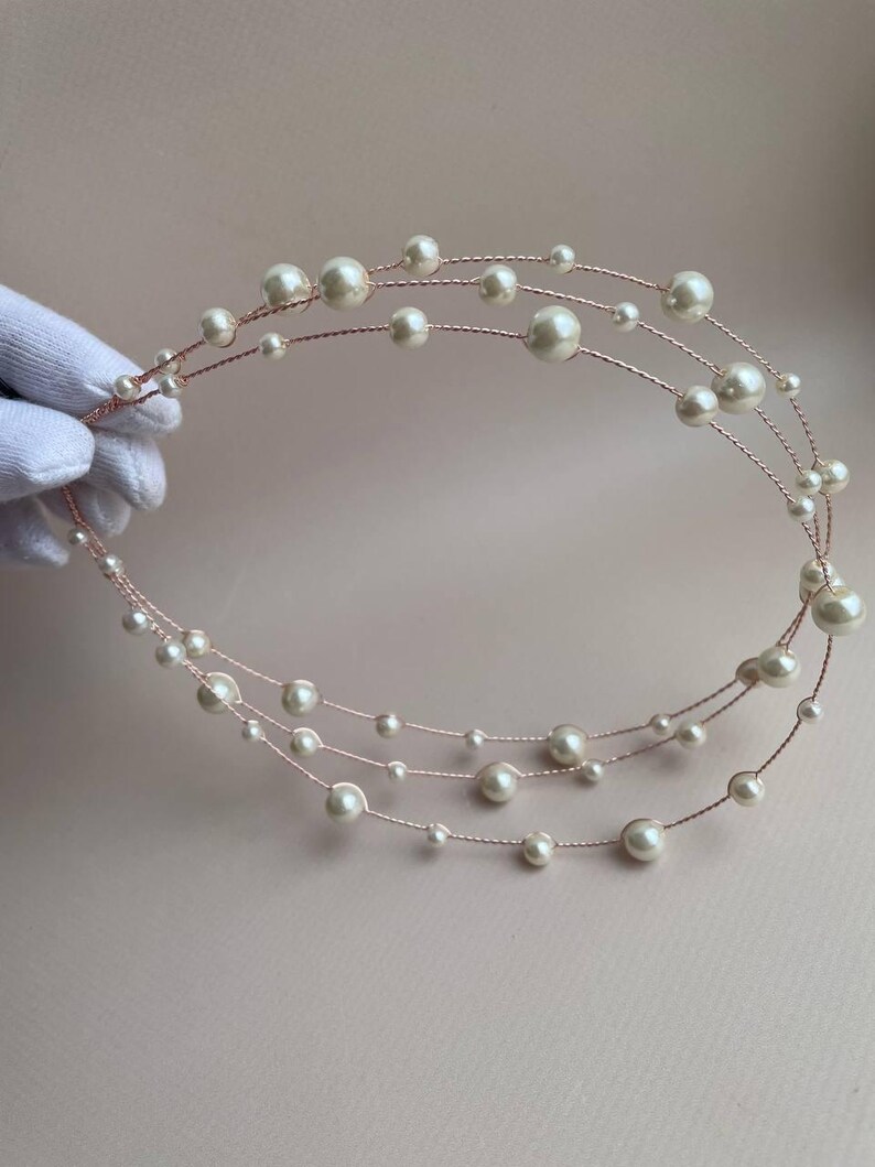 Pearl First Communion Headband – Flower Girl Tiara image 13