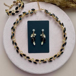 Crystal Jewelry Set ANY COLOR | Rhinestone Necklace, Bracelet, Earrings image 18
