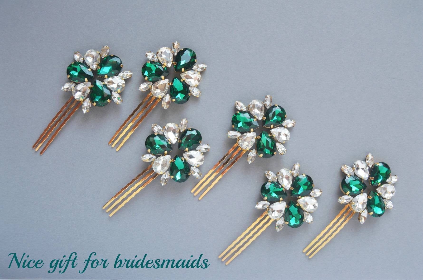 Emerald Hair Pin Emerald Hair Comb Bridesmaid Hair Pin Emerald Etsy