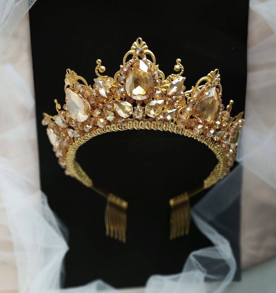 Gold Quinceañera Tiara | Sweet 16 Crown | Birthday Tiara  display picture 1