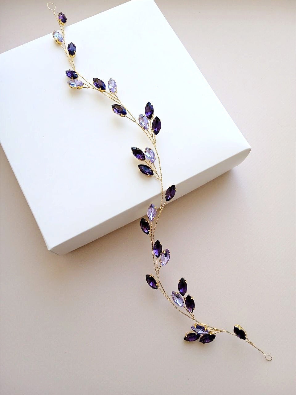 Braut-Haarkamm Mit Lila Kristall & Amethyst-Design – Eleganter Haarschmuck Für Hochzeit, Ball & Festliche Anlässe