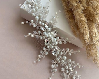 Pearl Bridal Hair Comb | Handmade Wedding Hairpiece