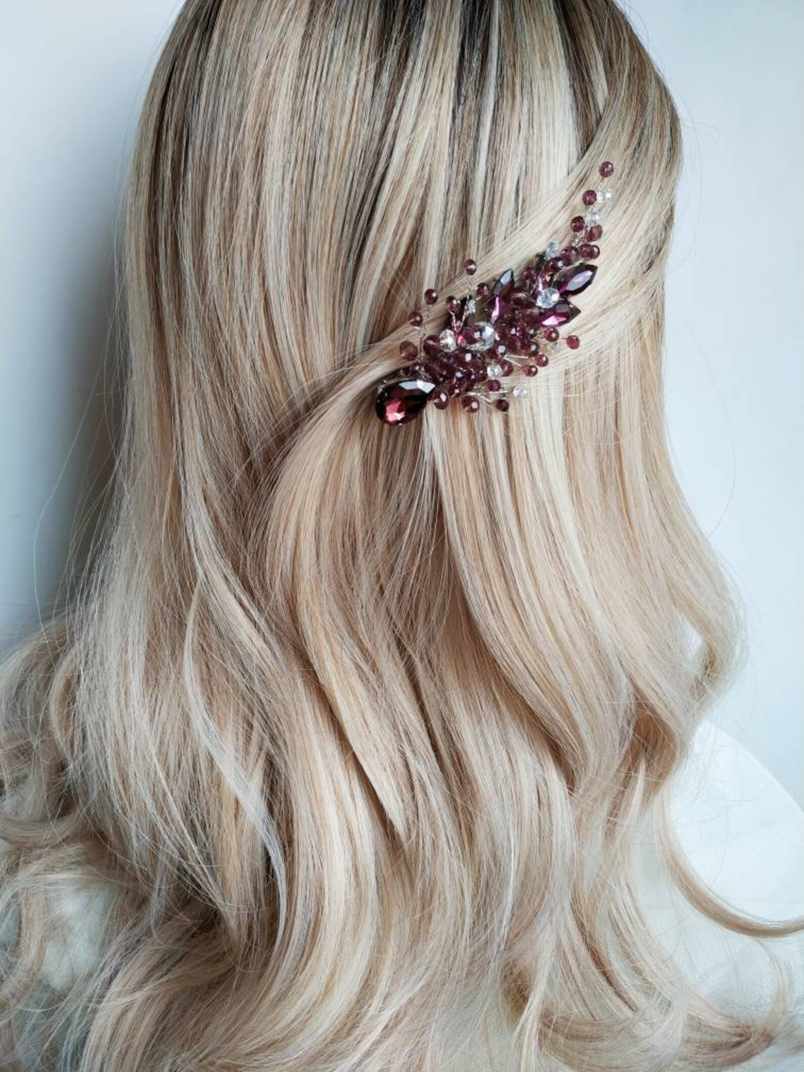 Wedding Hair Accessories Purple/hair Clip Bridesmaids/hair Etsy