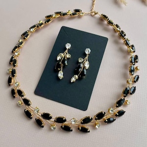 Crystal Jewelry Set ANY COLOR | Rhinestone Necklace, Bracelet, Earrings image 2