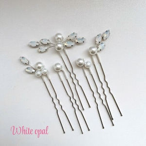 Wedding set of pearl hair pins Bridal hair pins wedding bun pin Bridal hair piece Wedding hair pins Mother of pearl hair pin Minimalist hair image 5