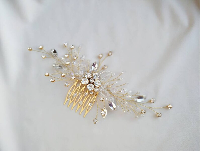 Rhinestone Hair Comb Crystal Hair Comb Side Hair Comb Silver Etsy