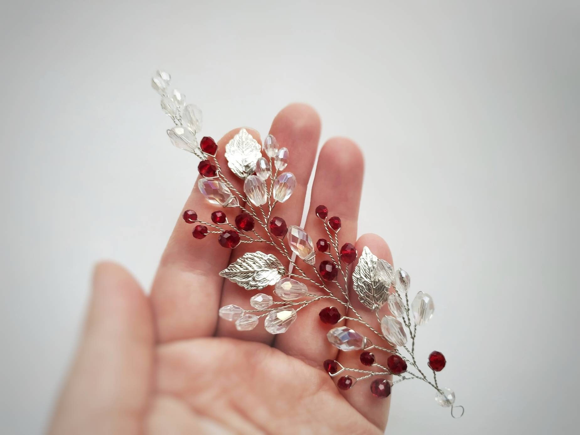 Red Hair Piece Red Hair Vine Red Headpiece Leaf Hair Vine Etsy