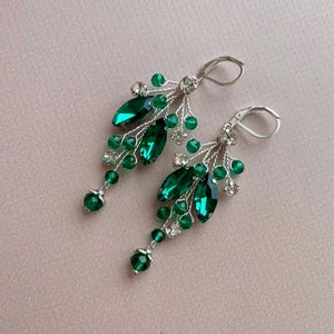 Emerald earrings Green earrings Green gold earrings Bridesmaid earrings Green drop earrings Green gold earrings Emerald jewelry for prom