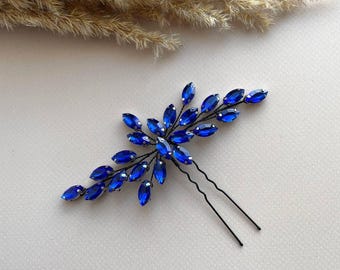 Blue Crystal Bridal Hair Pin | Something Blue Wedding Hairpiece