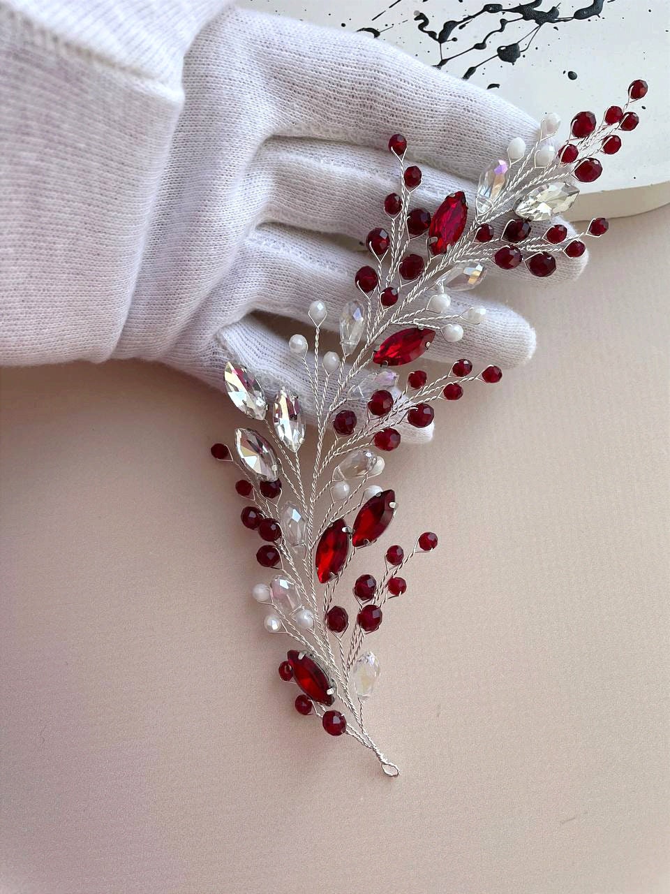 IYOU Strass Natale Vite per Capelli Verde Scintillante Cristallo Copricapo Foglia Floreale Sposa Festival Natalizi Accessori per Capelli per Donne e Ragazze