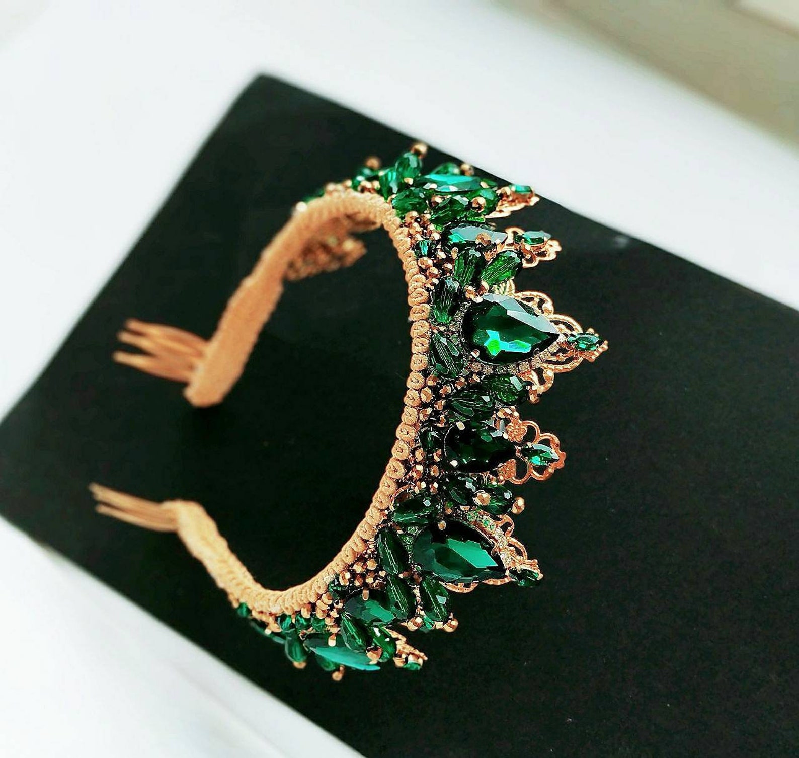 Esmeralda tiara nupcial tiara verde tiara cristal tiara Etsy