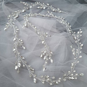 Delicate hair vine Gold hair vine Gold hair piece Bridal hair piece Crystal headband Wedding hair piece Bridal headpiece Bridal hair vine image 10