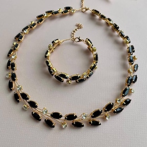 Crystal Jewelry Set ANY COLOR | Rhinestone Necklace, Bracelet, Earrings image 9