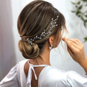 Bridal hair piece Bridal headpiece Wedding hair piece Crystal headband Bridal hair vine Crystal bun hair piece Wedding hair pieces