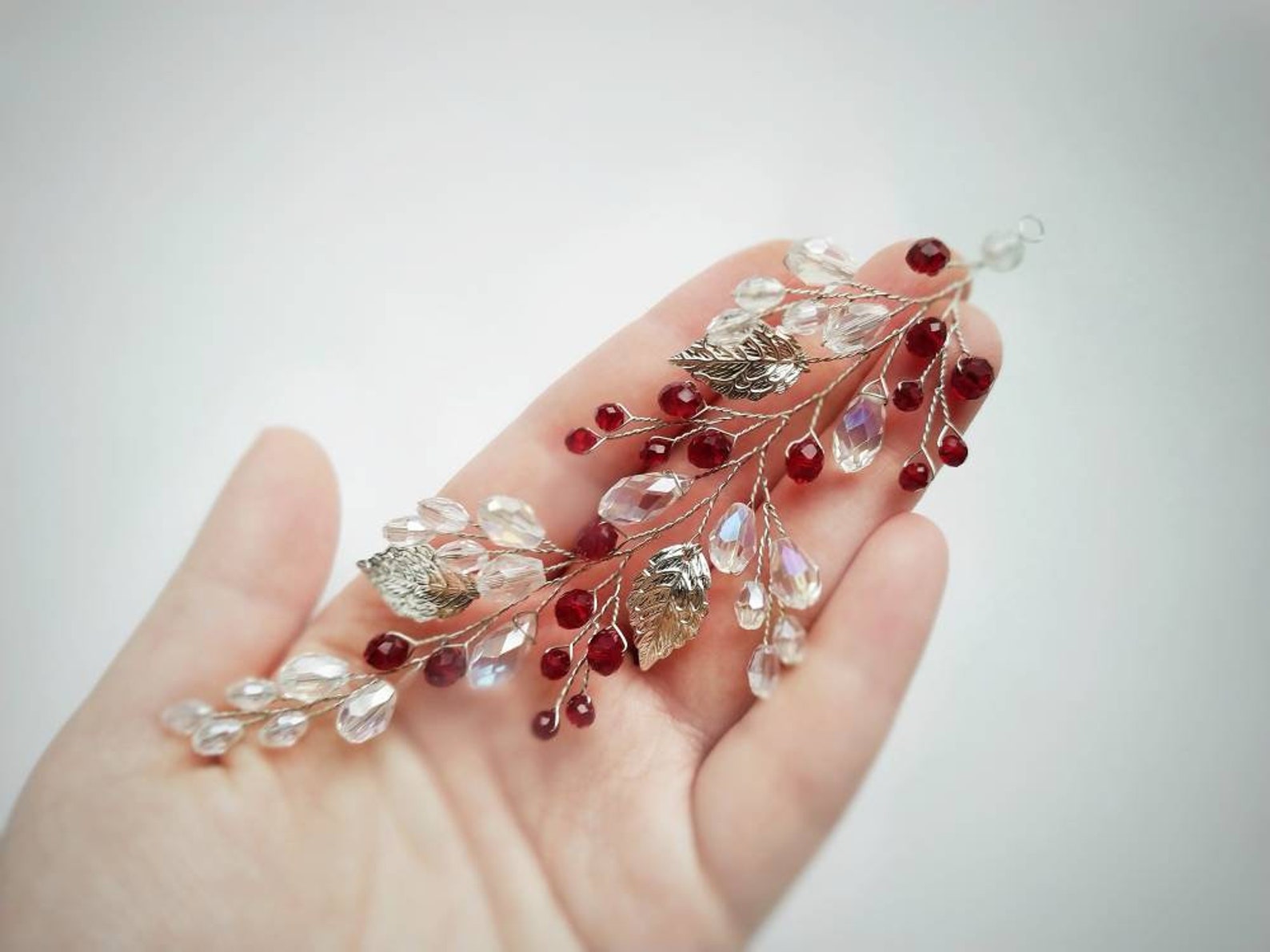 Red Hair Piece Red Hair Vine Red Headpiece Leaf Hair Vine Etsy