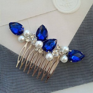 Navy Blue Hair Comb Blue Hair Combs Bridal Hair Comb Something Blue ...