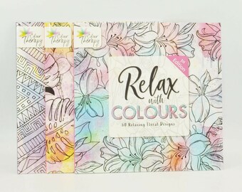 Adult Anti-Stress Floral Colouring Book Therapy Stress Relief Calming Books