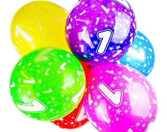 1st birthday balloons card factory