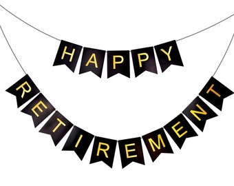 retirement banner etsy