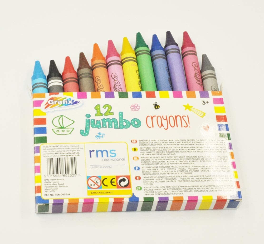 12x Coloured Jumbo Crayons Pack School Pencils Kids Arts and Etsy