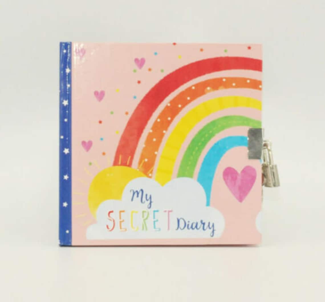 1x Kids A6 Lockable Pink Rainbow Secret Diary Padlocked Etsy