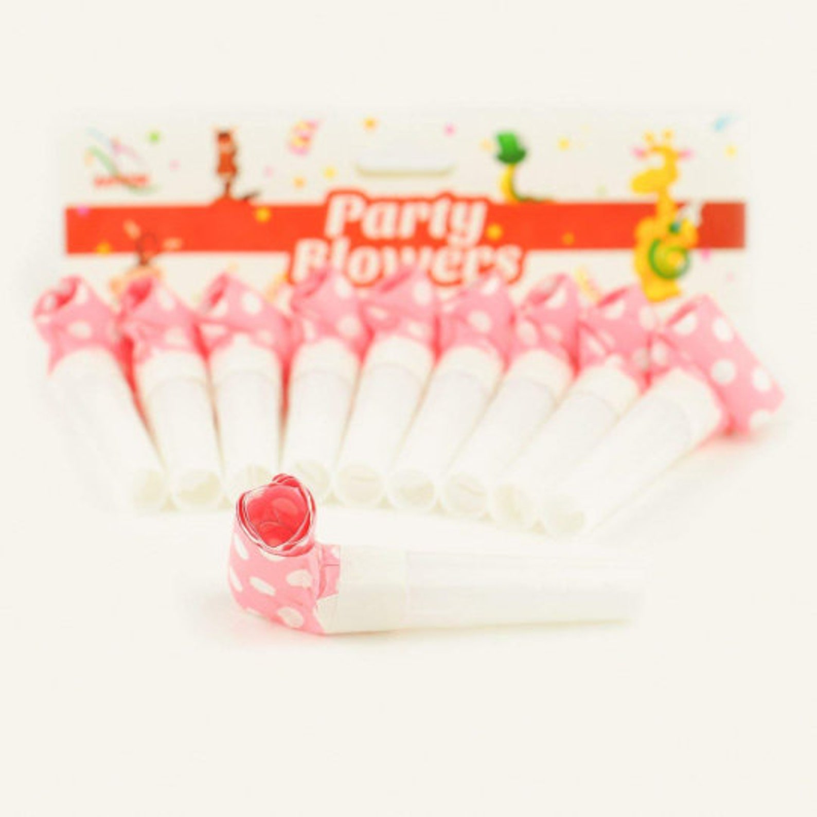 10 Pack of Multicoloured Party Blowers Dotted Party Etsy