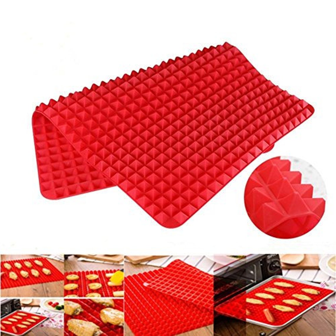 Red Baking Mat Food Grade Silicone NonSlip NonStick Cooking Etsy