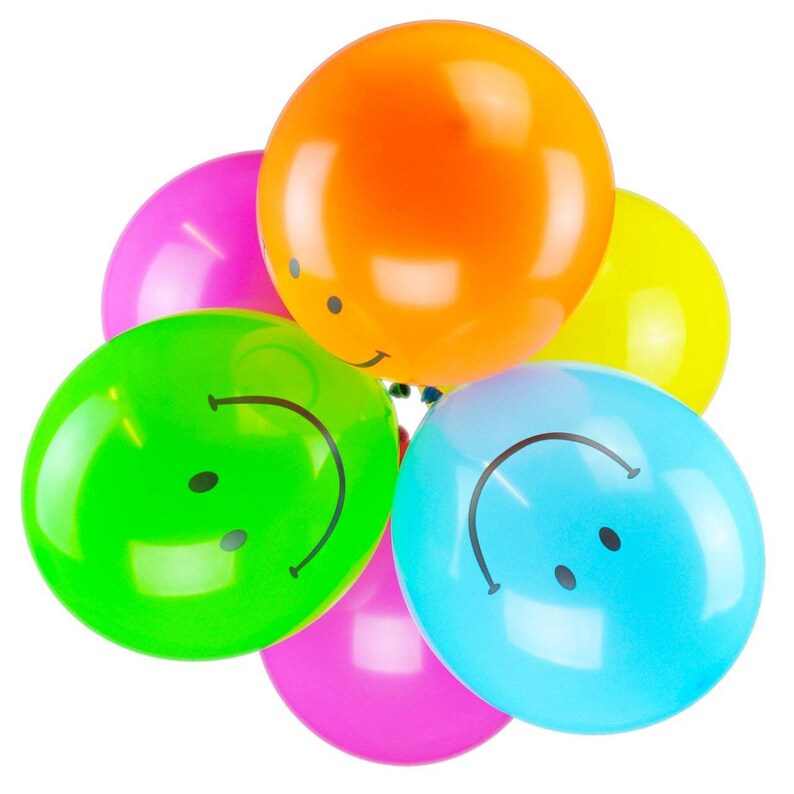 12/" Inch Happy Smiley Face HELIUM QUALITY BALLOONS HAPPY BARTHDAY