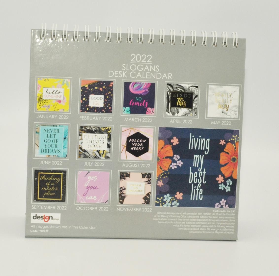 1x 2022 Assorted Monthly Desk Calendar With Motivational Etsy