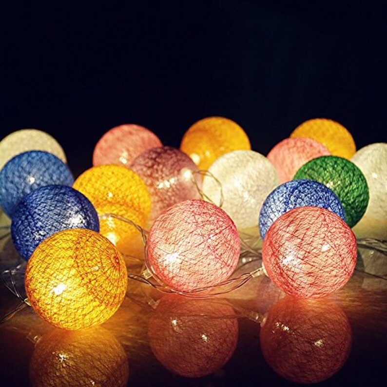 Cotton Ball Fairy Light String 3M Battery Operated Warm White Etsy