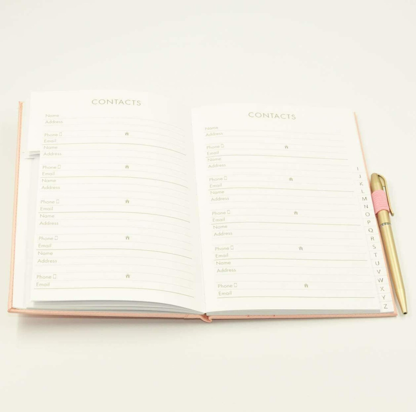 Pink A5 Size AZ Address Book With Pen Leather Design Contacts Etsy UK