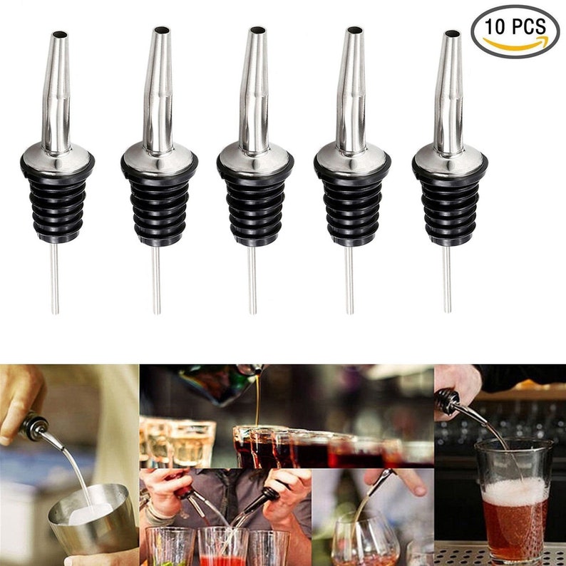 Stainless Steel Rubber Liquor Pour Spouts Alcohol Bottle Etsy