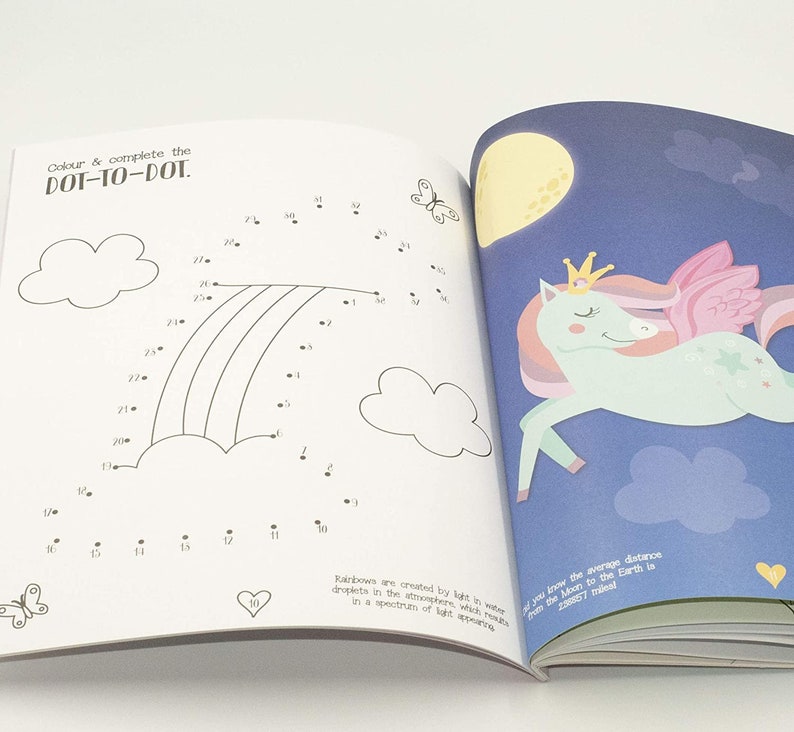 Kids Unicorn Sticker & Activity Book Children Puzzles Travels Etsy