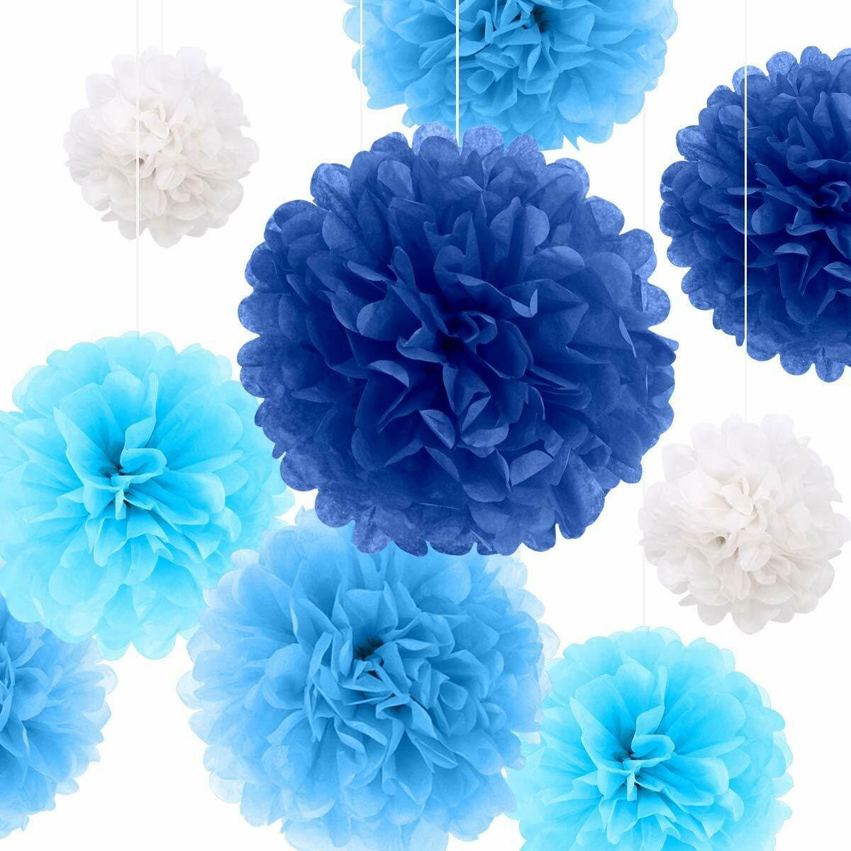 12 Pack of Blue/Navy/White Tissue Paper Flower Balls Tissue Etsy