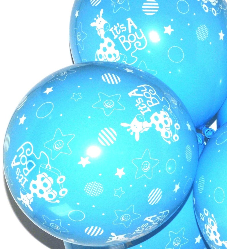 Its a Boy Balloons 12 BlueWhite Latex Balloons Boys Baby Shower Balloons Boys Gender Reveal Decorations Gender Reveal Party Decor 10 Pack