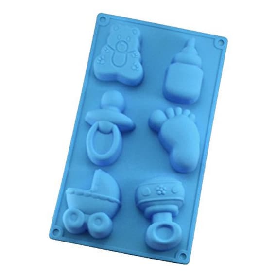 Blue Baby Related Cavity Cake Ice Soap Mould Non Stick Silicone Baby Shower Cooking Tray Party Baking Mould 1st Birthday Baking Tray