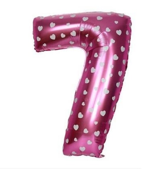 40 Inch Pink Large Numbers Balloons 0-9,Number 7 Digit Helium Balloons,Foil Mylar Big Number Balloons for Birthday Party Supplies Decorations