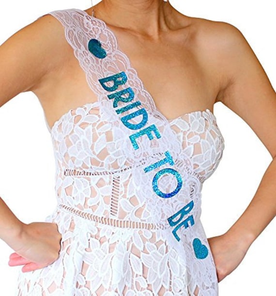 White Lace Sash Girls/' Night Out Hen Party Fancy Dress Accessary