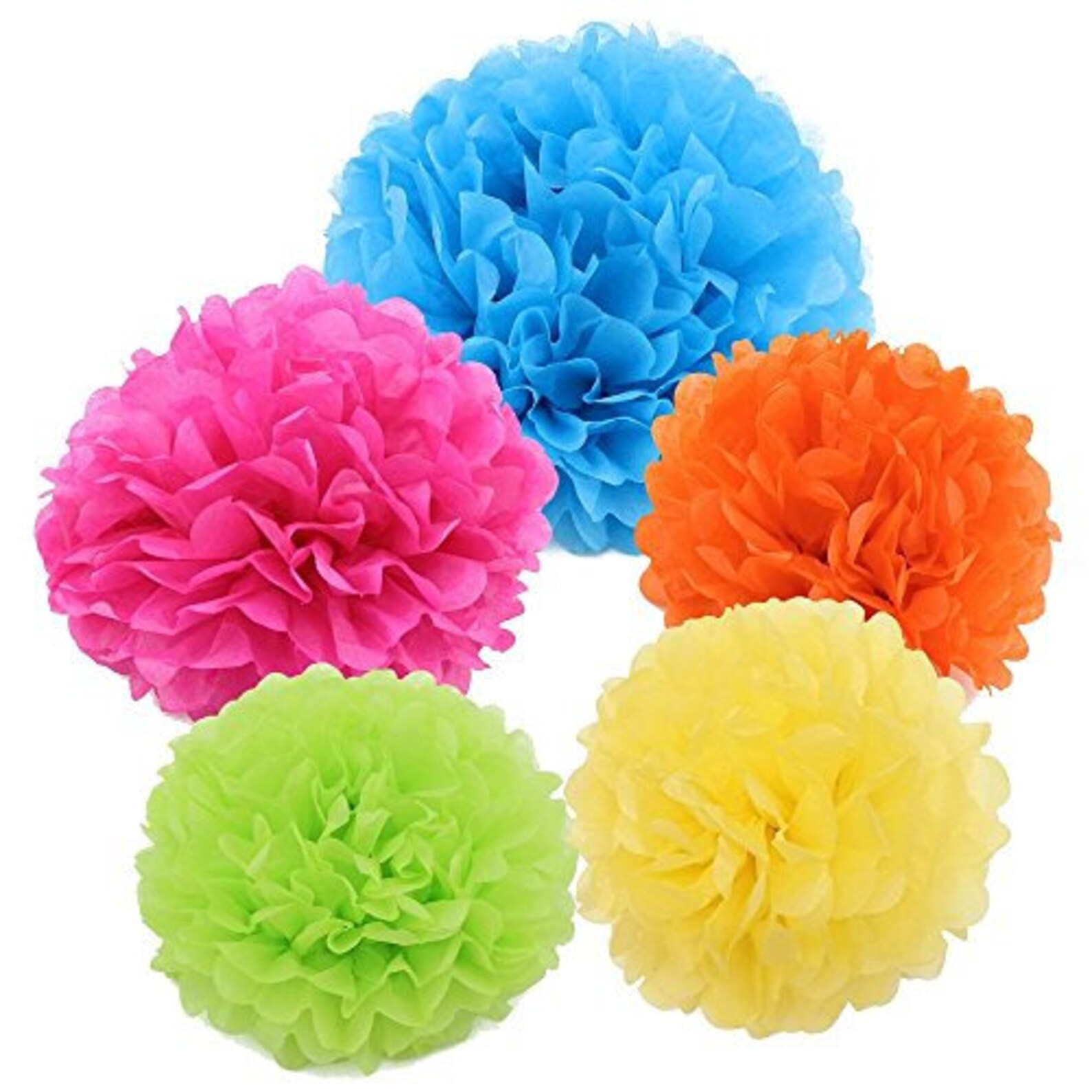 21 Pack of Rainbow Colour Tissue Paper Flower Balls Pom Pom Etsy