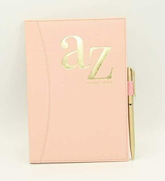 Pink A5 Size AZ Address Book With Pen Leather Design Contacts Etsy UK