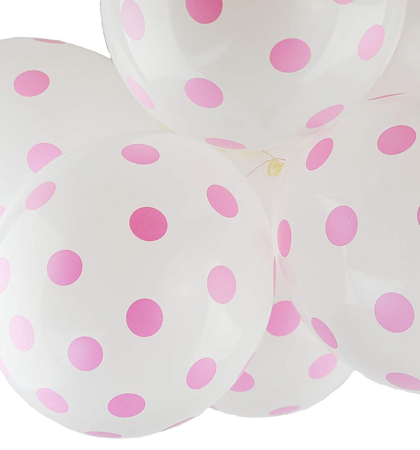 Pink Polka Dot Balloons Quality White Balloons 12 Inch Latex Etsy