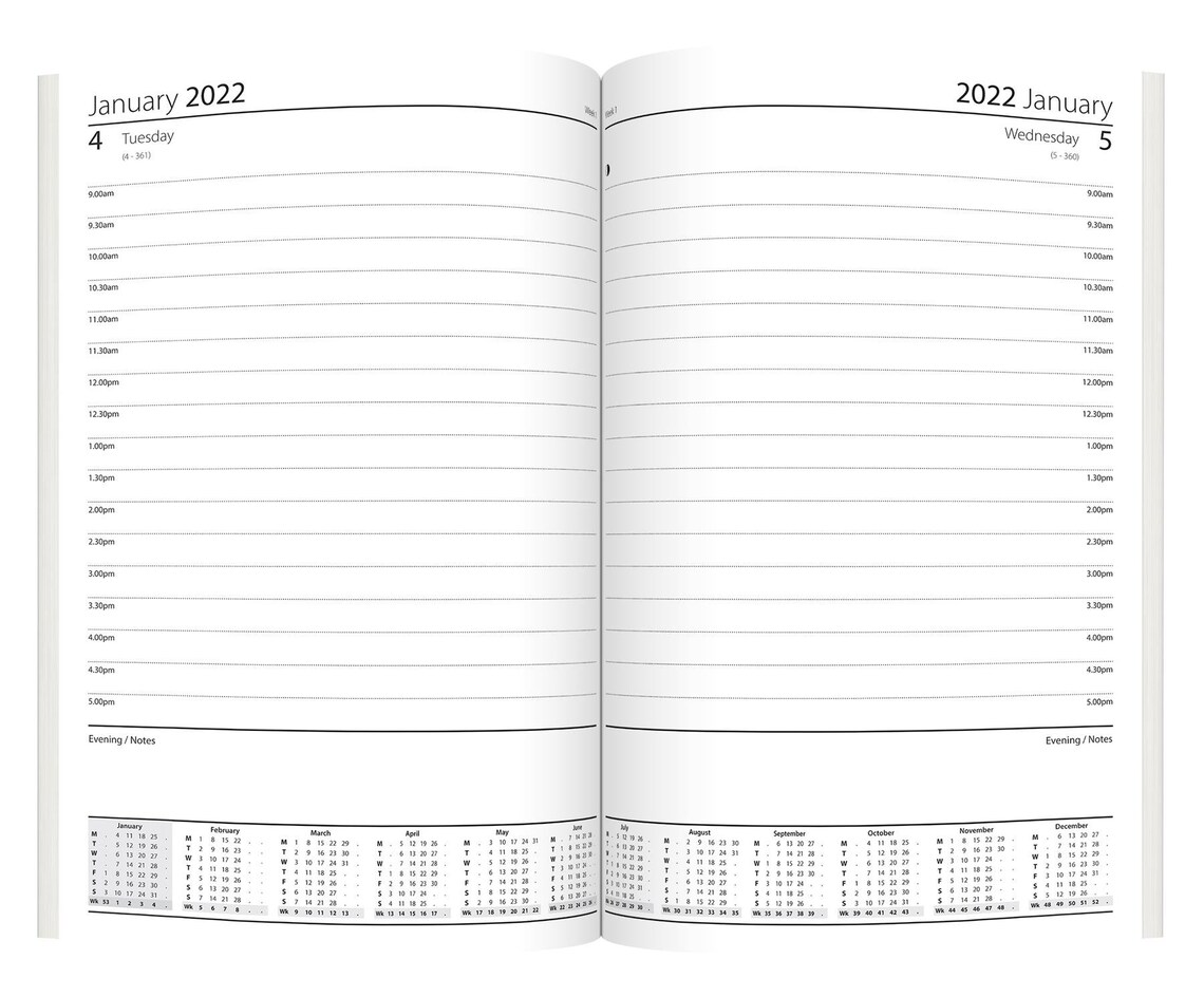 1x A4 Hardback 2022 Diary 2 Pages Per Day Colourful Organiser Etsy