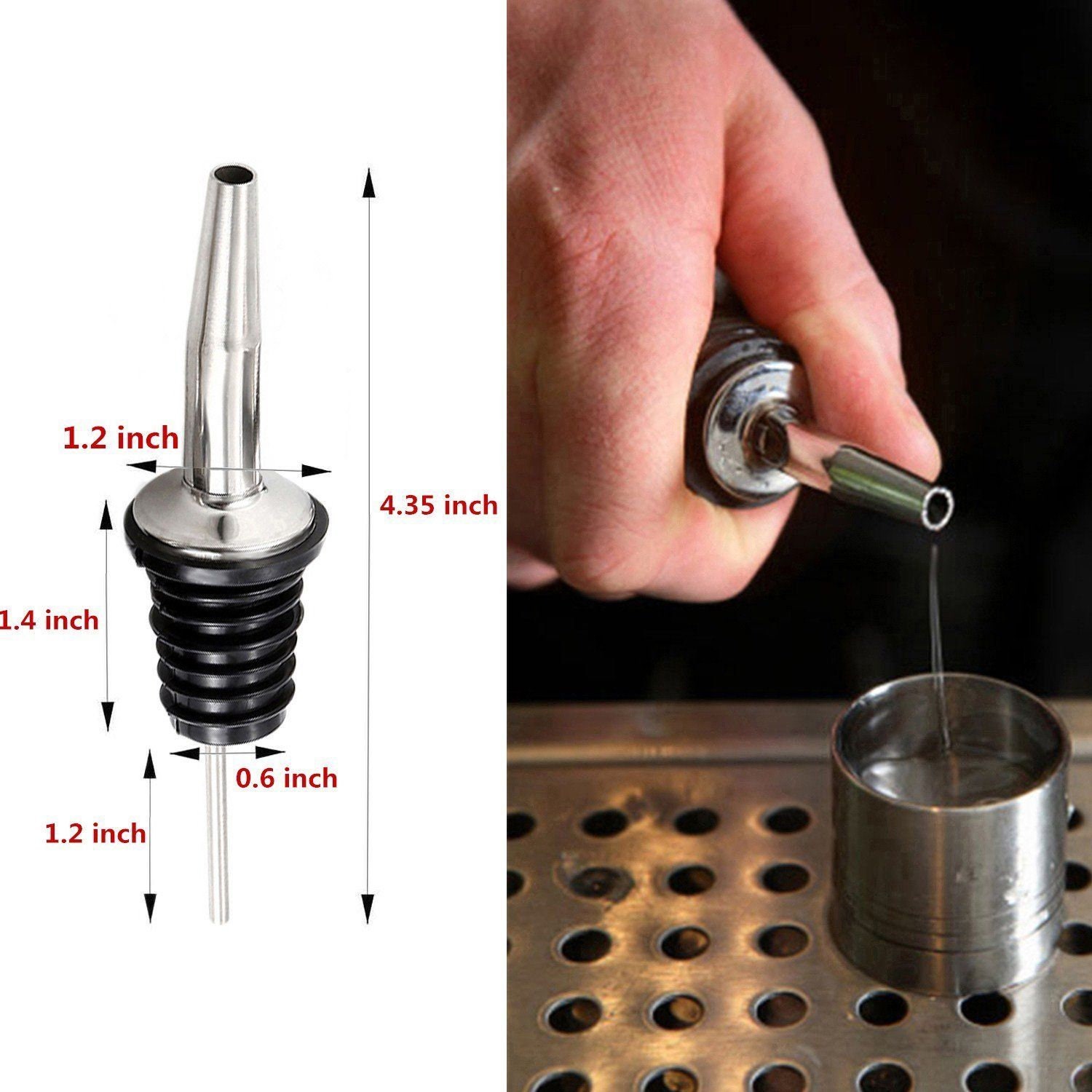 Stainless Steel Rubber Liquor Pour Spouts Alcohol Bottle Etsy Australia