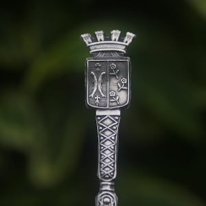 Vintage Ornate Silver Spoon France 10g French Souvenir Crest Fish Flowers