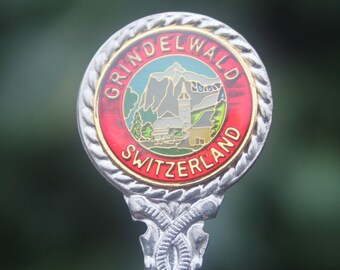 Vintage Spoon Grindelwald Switzerland Swiss Alps Souvenir Spoon .