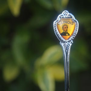Vintage Spoon illinois USA Abraham Lincoln American America Souvenir