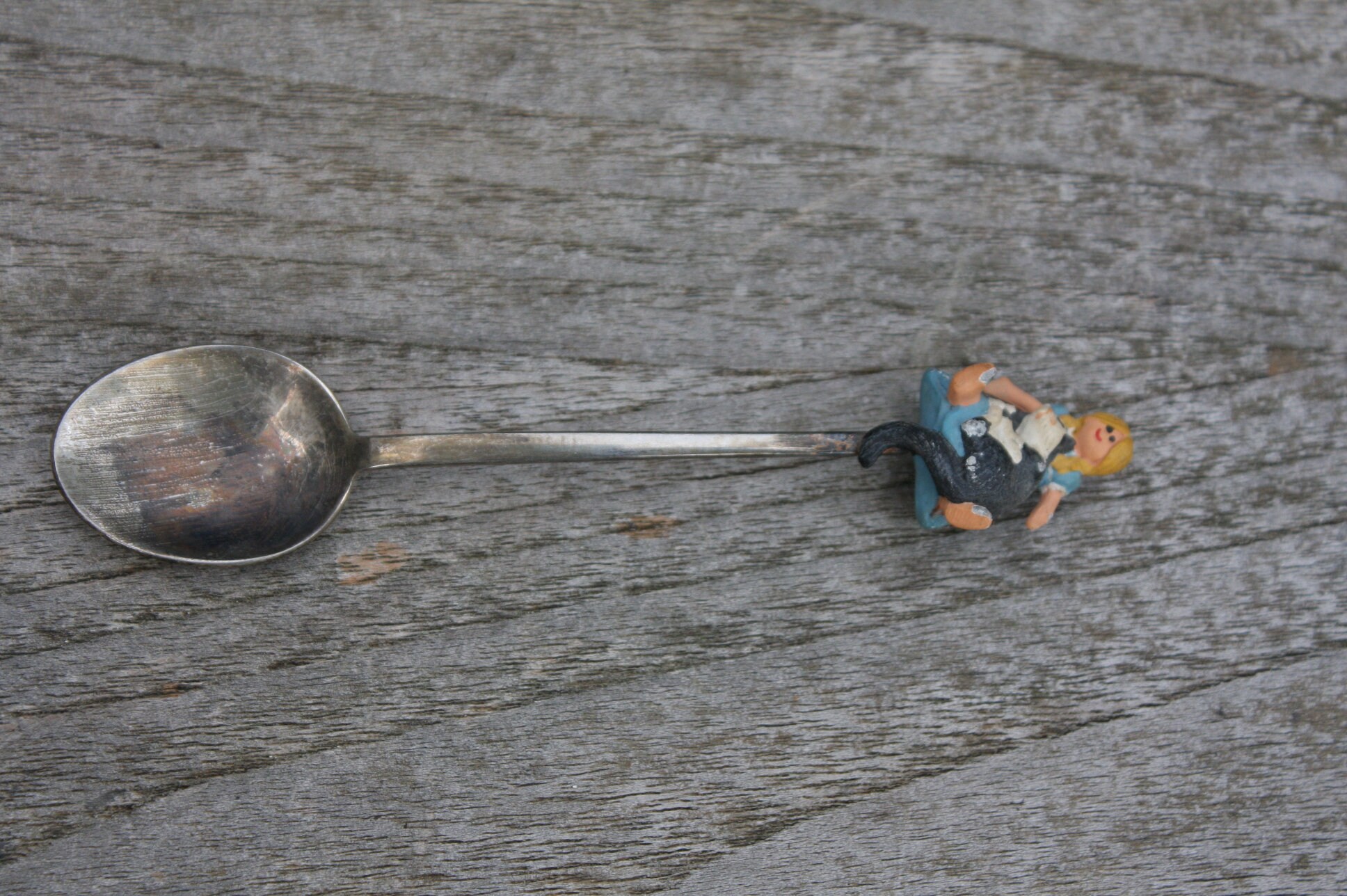 Vintage Spoon Handainted Cat With Childs Doll Cast Metal Etsy