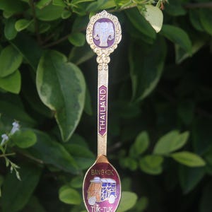 Vintage Lepel Bangkok Thailand Thaise Souvenir Tuk Tuk Olifant
