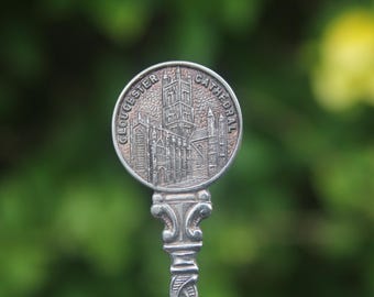 Cuillère vintage souvenir de la cathédrale de Gloucester, Angleterre